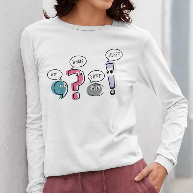 Grammar Teacher Punctuation English First Day Back To School Women Long Sleeve T-Shirt, English Teacher Gifts, funny design Grammar Teacher Punctuation English First Day Back To School Women Long Sleeve T-Shirt, English Teacher Gifts, funny design