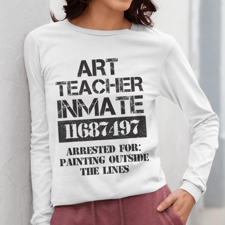 Halloween Art Teacher Prisoner Costume Women Long Sleeve T-Shirt, funny design Halloween Art Teacher Prisoner Costume Women Long Sleeve T-Shirt, funny design