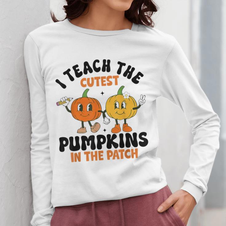Halloween Teacher I Teach The Cutest Pumpkins In The Patch Women Long Sleeve T-Shirt, funny design Halloween Teacher I Teach The Cutest Pumpkins In The Patch Women Long Sleeve T-Shirt, funny design
