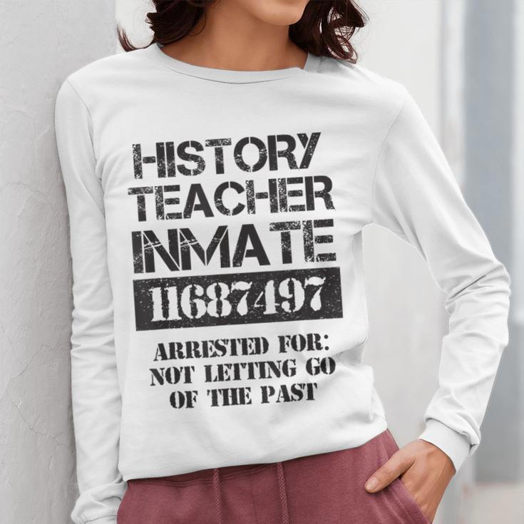 Halloween History Teacher Prisoner Costume Women Long Sleeve T-Shirt, History Teacher Gifts, funny design Halloween History Teacher Prisoner Costume Women Long Sleeve T-Shirt, History Teacher Gifts, funny design