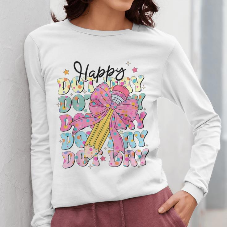 Happy Dot Day 2025 Coquette Bow Teachers Kids Boys Girls Women Long Sleeve T-Shirt, funny design Happy Dot Day 2025 Coquette Bow Teachers Kids Boys Girls Women Long Sleeve T-Shirt, funny design
