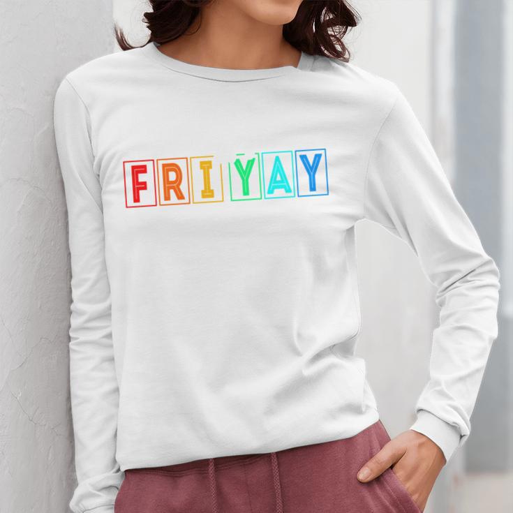 Happy Fri Yay Teacher Friday Women Long Sleeve T-Shirt, funny design Happy Fri Yay Teacher Friday Women Long Sleeve T-Shirt, funny design