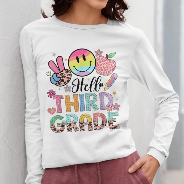 Hello 3rd Grade Boy Girl Teacher Back To School 3rd Grade Women Long Sleeve T-Shirt, funny design Hello 3rd Grade Boy Girl Teacher Back To School 3rd Grade Women Long Sleeve T-Shirt, funny design