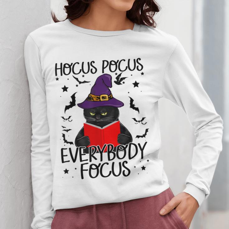 Hocus Pocus Everybody Focus Halloween Teacher For Men Women Women Long Sleeve T-Shirt, funny design