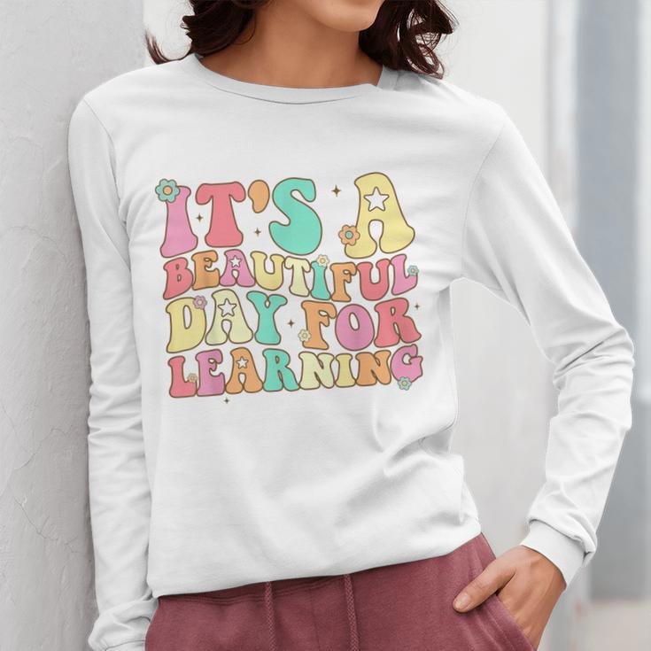 It's Beautiful Day For Learning Retro Teacher Students Women Women Long Sleeve T-Shirt, funny design It's Beautiful Day For Learning Retro Teacher Students Women Women Long Sleeve T-Shirt, funny design