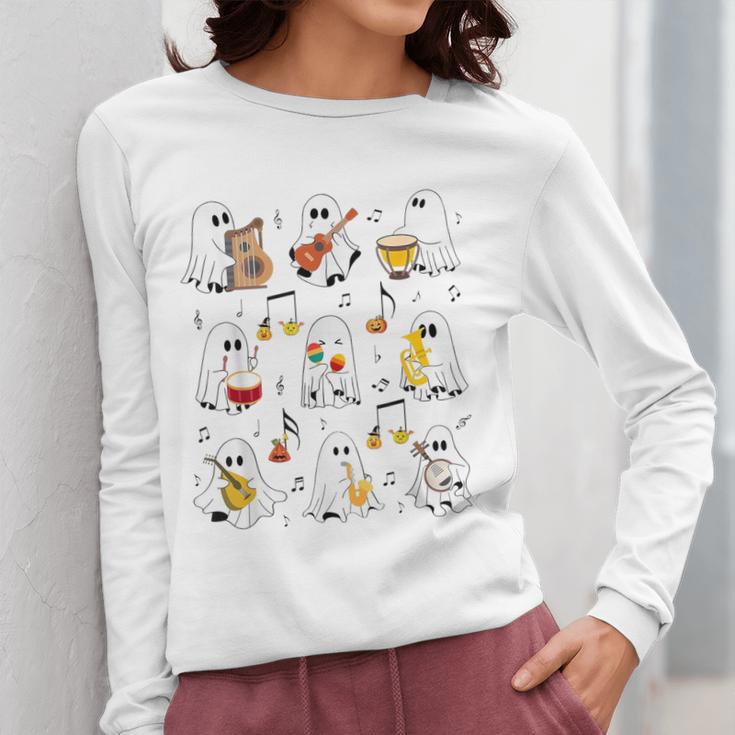 It's A Bootiful Day To Make Music Ghost Teacher Women Long Sleeve T-Shirt, funny design It's A Bootiful Day To Make Music Ghost Teacher Women Long Sleeve T-Shirt, funny design