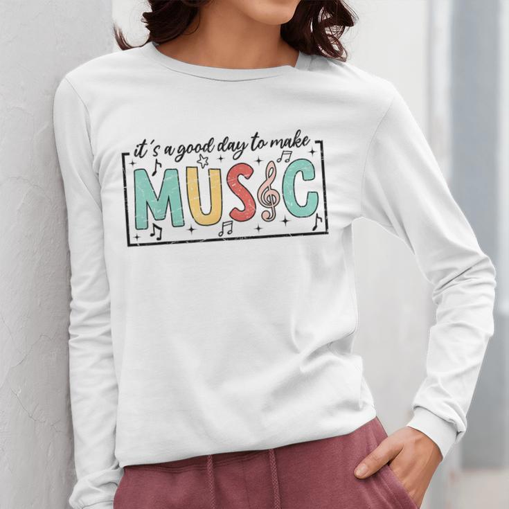 It's A Good Day To Make Music Musician Music Teacher Women Long Sleeve T-Shirt, funny design It's A Good Day To Make Music Musician Music Teacher Women Long Sleeve T-Shirt, funny design