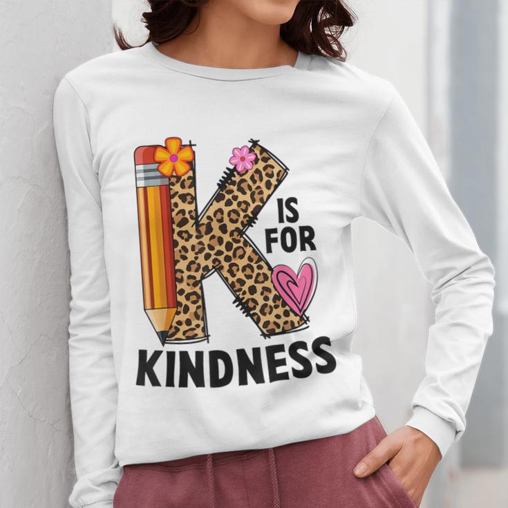 K Is For Kindness Unity Day Teacher Kids Women Long Sleeve T-Shirt, funny design K Is For Kindness Unity Day Teacher Kids Women Long Sleeve T-Shirt, funny design