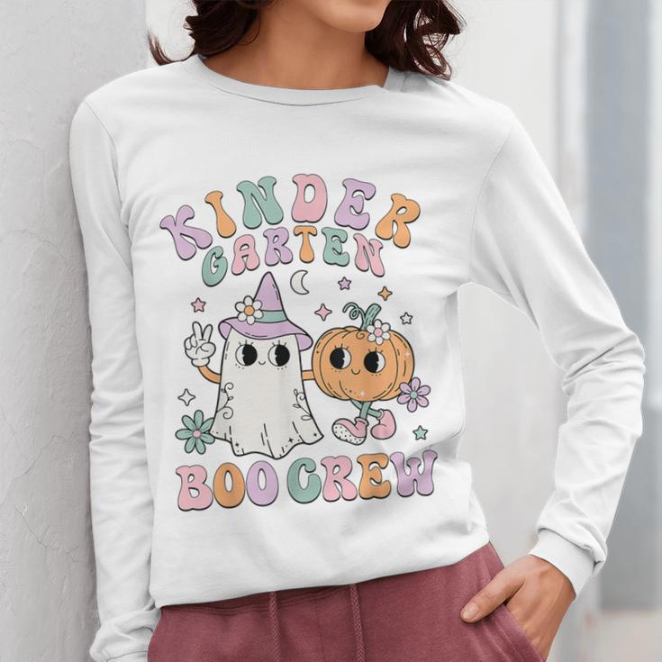 Kindergarten Boo Crew Halloween Floral Ghost Kinder Teacher Women Long Sleeve T-Shirt, funny design Kindergarten Boo Crew Halloween Floral Ghost Kinder Teacher Women Long Sleeve T-Shirt, funny design
