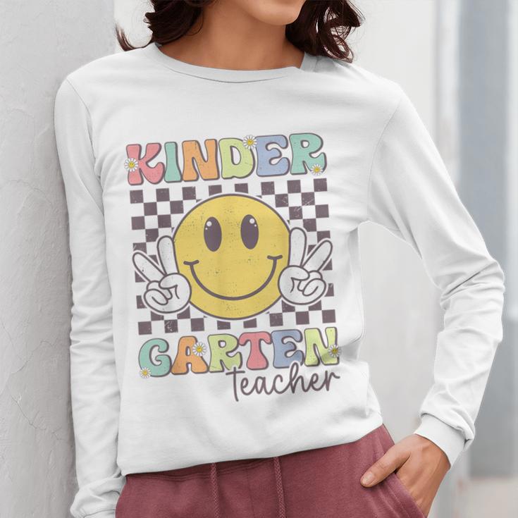 Kindergarten Teacher Team Hippie Smile Face Back To School Women Long Sleeve T-Shirt, funny design Kindergarten Teacher Team Hippie Smile Face Back To School Women Long Sleeve T-Shirt, funny design