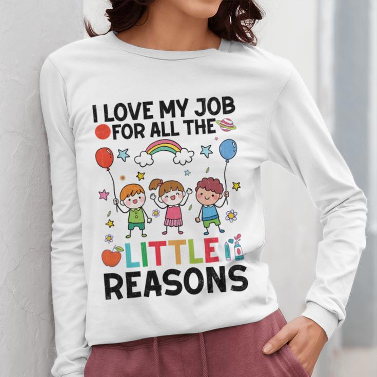 Love Job For Little Reasons Daycare Teacher Graphic Women Long Sleeve T-Shirt, funny design Love Job For Little Reasons Daycare Teacher Graphic Women Long Sleeve T-Shirt, funny design