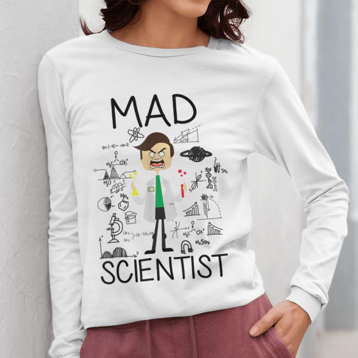 Mad Scientist Shirt Kids Boys Youth Science Teacher Women Long Sleeve T-Shirt, Science Teacher Gifts, funny design