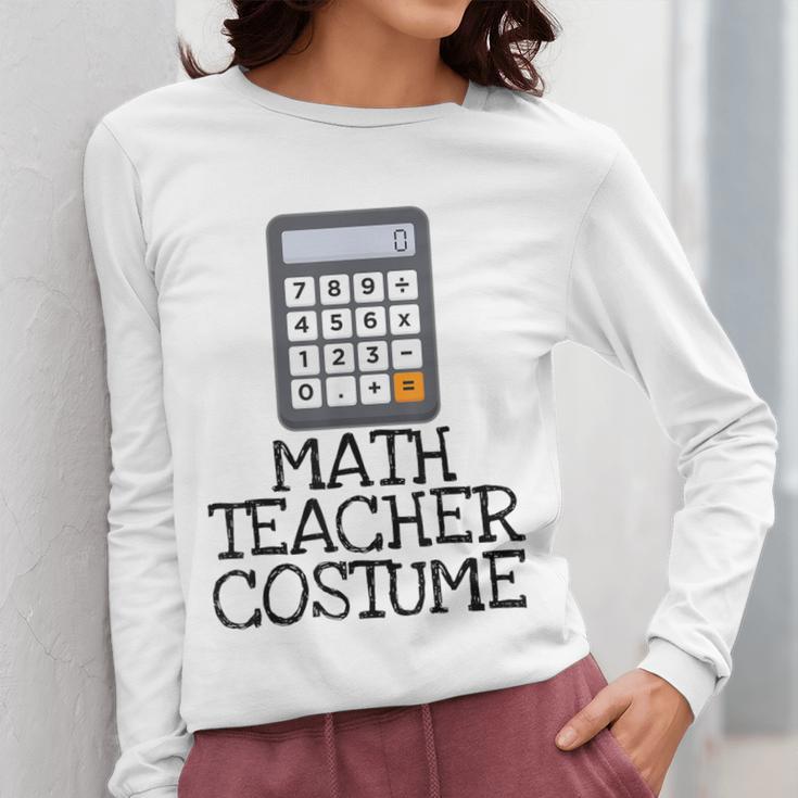 Math Teacher Costume Tshirt Halloween High School Calculator Women Long Sleeve T-Shirt, funny design Math Teacher Costume Tshirt Halloween High School Calculator Women Long Sleeve T-Shirt, funny design