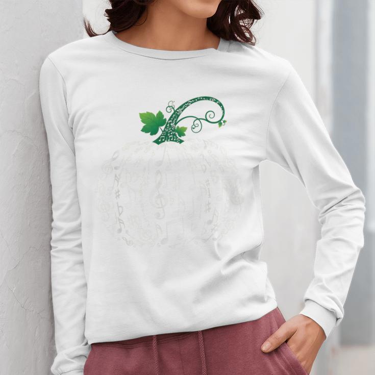 Music Notes Pumpkin Fall Music Teacher Women Long Sleeve T-Shirt, funny design Music Notes Pumpkin Fall Music Teacher Women Long Sleeve T-Shirt, funny design