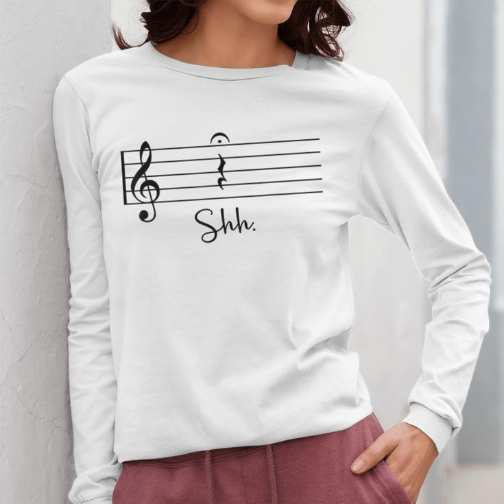 Music Notes Shirt Shh Quarter Fermata Teacher Women Long Sleeve T-Shirt, funny design Music Notes Shirt Shh Quarter Fermata Teacher Women Long Sleeve T-Shirt, funny design