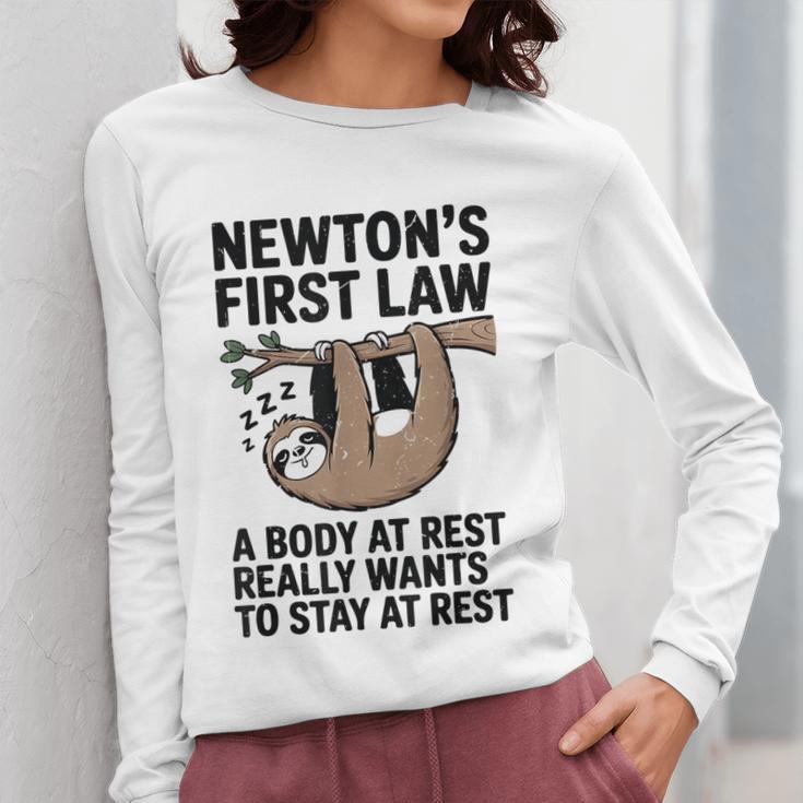 Newtons First Law Physics Jokes Science Teacher Women Long Sleeve T-Shirt, Science Teacher Gifts, funny design Newtons First Law Physics Jokes Science Teacher Women Long Sleeve T-Shirt, Science Teacher Gifts, funny design
