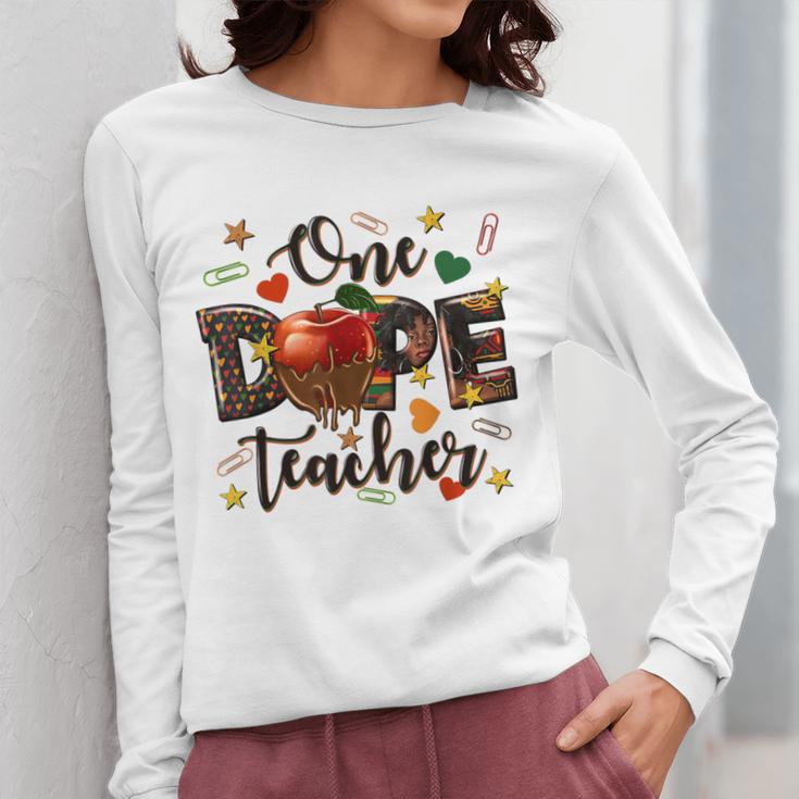 One Dope Teacher Women Long Sleeve T-Shirt, funny design One Dope Teacher Women Long Sleeve T-Shirt, funny design