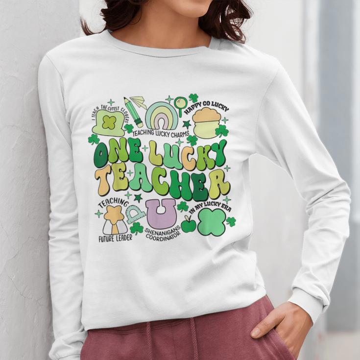 One Lucky Teacher St Patrick's Day Irish Teacher Lucky Era Women Long Sleeve T-Shirt, funny design One Lucky Teacher St Patrick's Day Irish Teacher Lucky Era Women Long Sleeve T-Shirt, funny design