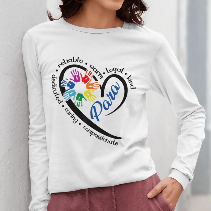 Para Heart Teacher Paraprofessional Paraeducator Men Women Women Long Sleeve T-Shirt, funny design Para Heart Teacher Paraprofessional Paraeducator Men Women Women Long Sleeve T-Shirt, funny design