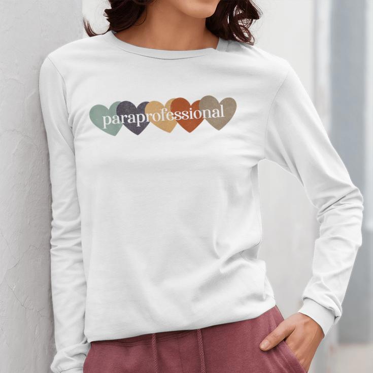 Paraprofessional Teacher Hearts Back To School Teach Rainbow Men Women Kids Women Long Sleeve T-Shirt, funny design Paraprofessional Teacher Hearts Back To School Teach Rainbow Men Women Kids Women Long Sleeve T-Shirt, funny design