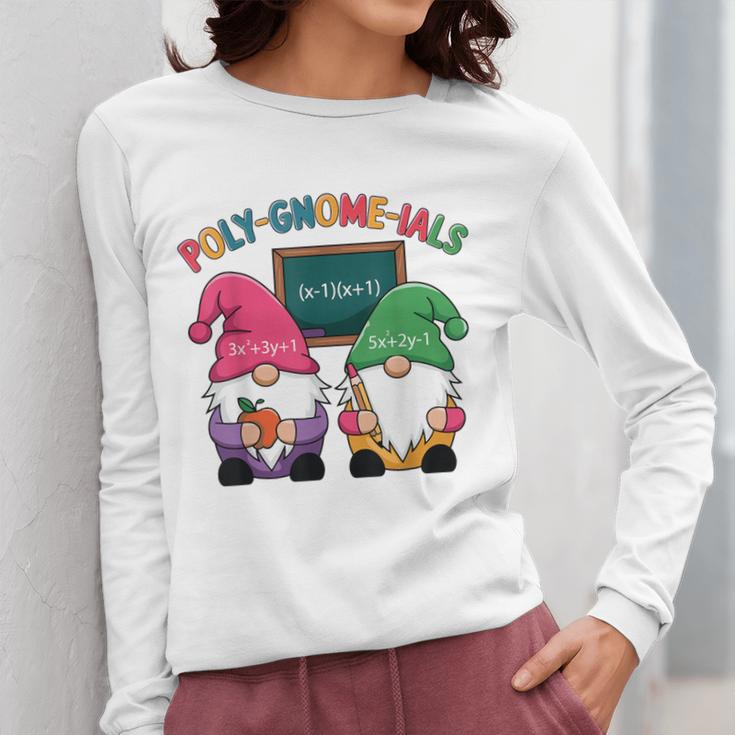 Poly-Gnome-Ials Algebra Teacher Calcul Teacher Women Long Sleeve T-Shirt, funny design