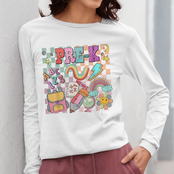 Pre K Back To School Teacher Student Men Women Kids Women Long Sleeve T-Shirt, funny design