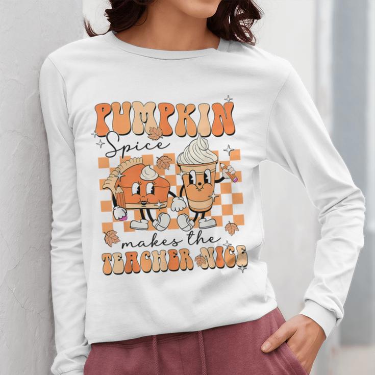 Pumpkin Spice Makes The Teacher Nice Teacher Graduation Women Long Sleeve T-Shirt, funny design Pumpkin Spice Makes The Teacher Nice Teacher Graduation Women Long Sleeve T-Shirt, funny design