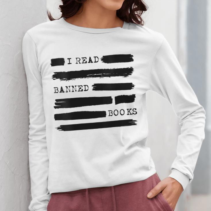 I Read Banned Books Banned Books Week Librarian Teacher Women Long Sleeve T-Shirt, funny design