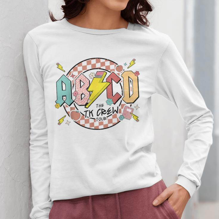 Retro ABCD Transitional Kindergarten Teacher Tour TK Teacher Women Long Sleeve T-Shirt, funny design