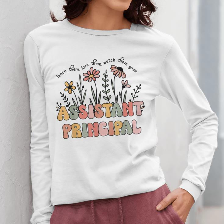 Retro Floral Assistant Principal Shirt For Teachers Day Women Long Sleeve T-Shirt, funny design Retro Floral Assistant Principal Shirt For Teachers Day Women Long Sleeve T-Shirt, funny design