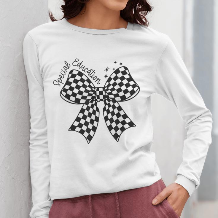 Retro Special Education Squad Coquette Bow SPED Teacher Women Long Sleeve T-Shirt, funny design Retro Special Education Squad Coquette Bow SPED Teacher Women Long Sleeve T-Shirt, funny design