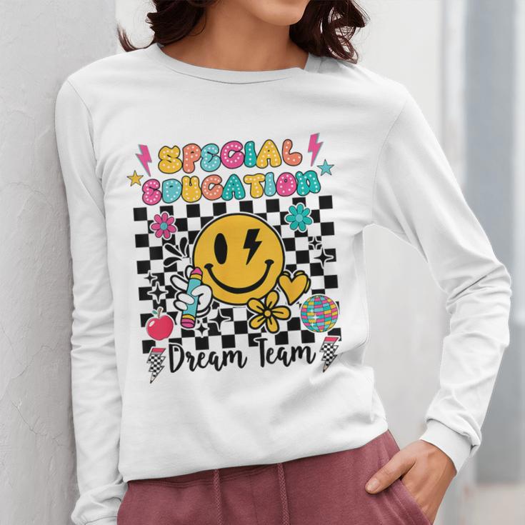 Retro Special Education Squad Groovy Dream Team Teacher Women Long Sleeve T-Shirt, Groovy Teacher Gifts, funny design Retro Special Education Squad Groovy Dream Team Teacher Women Long Sleeve T-Shirt, Groovy Teacher Gifts, funny design