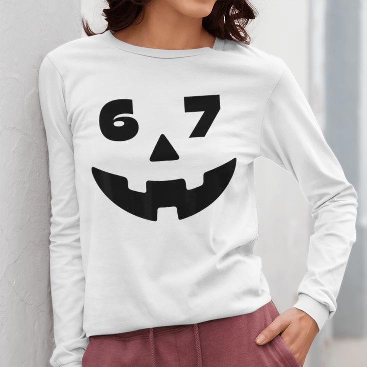 Six Seven Halloween Costume For Students Teachers 6 7 Women Long Sleeve T-Shirt, funny design Six Seven Halloween Costume For Students Teachers 6 7 Women Long Sleeve T-Shirt, funny design