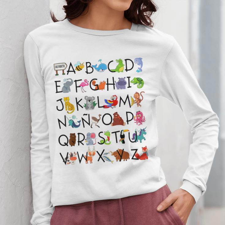 SPANISH ALPHABET MAESTRA SPANISH TEACHER Women Long Sleeve T-Shirt, funny design SPANISH ALPHABET MAESTRA SPANISH TEACHER Women Long Sleeve T-Shirt, funny design