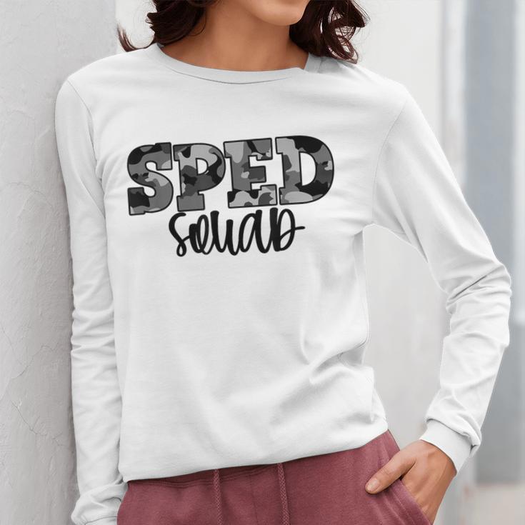 Special Education Squad Camo SPED Teacher Women Long Sleeve T-Shirt, funny design Special Education Squad Camo SPED Teacher Women Long Sleeve T-Shirt, funny design