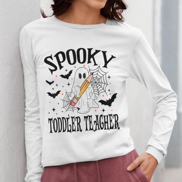 Spooky Toddler Teacher Halloween School Women Long Sleeve T-Shirt, funny design Spooky Toddler Teacher Halloween School Women Long Sleeve T-Shirt, funny design