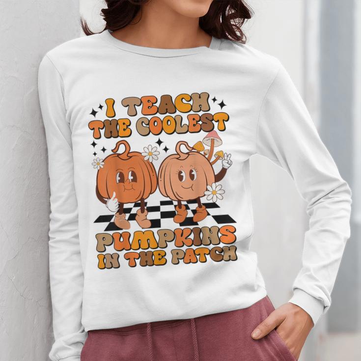 I Teach The Coolest Pumpkins In The Patch Teacher Halloween Women Long Sleeve T-Shirt, funny design I Teach The Coolest Pumpkins In The Patch Teacher Halloween Women Long Sleeve T-Shirt, funny design