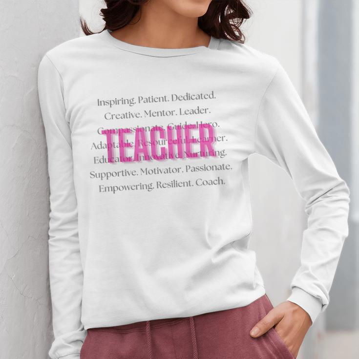 TEACH Inspirational Teacher Comfortable & Stylish T-Shirt Women Long Sleeve T-Shirt, funny design