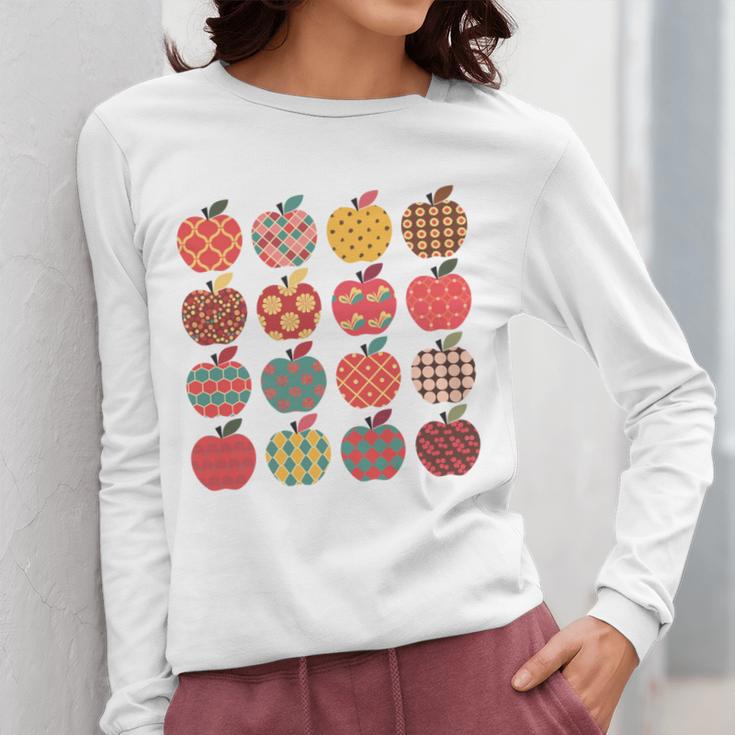 Teacher Apple Back To School Art For School Supplies Women Long Sleeve T-Shirt, funny design