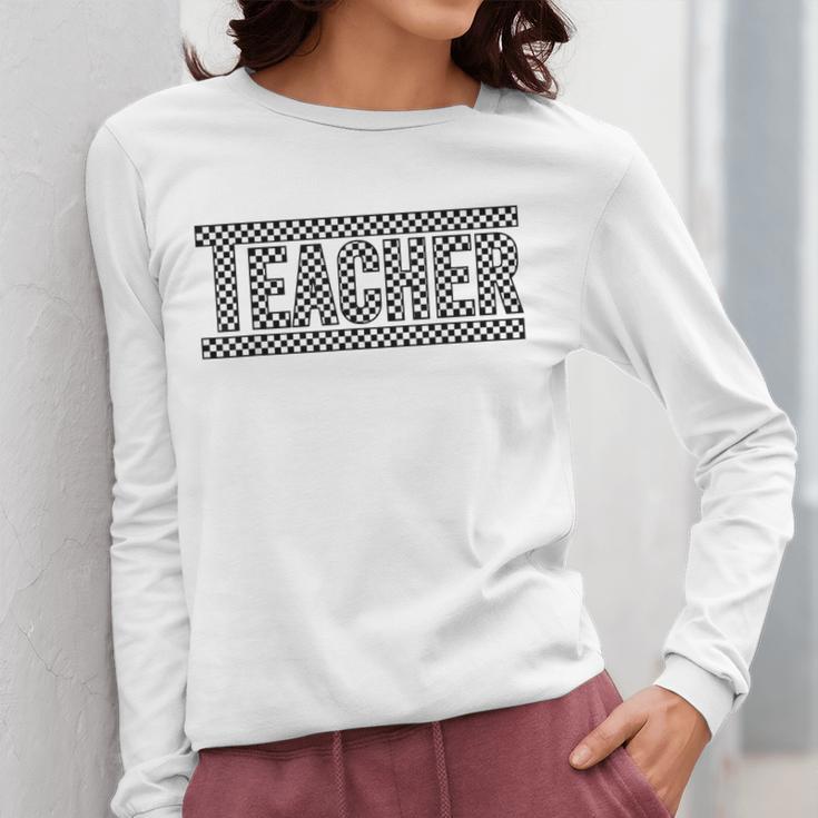 Teacher Checkered Racing Teacher Appreciation Men Women Women Long Sleeve T-Shirt, funny design Teacher Checkered Racing Teacher Appreciation Men Women Women Long Sleeve T-Shirt, funny design