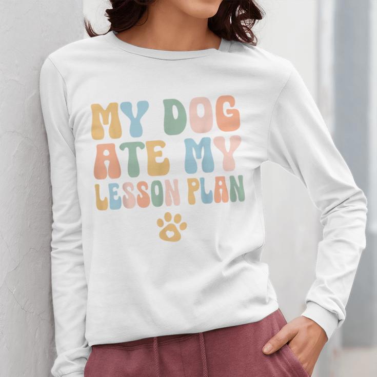Teacher My Dog Ate My Lesson Plan Teacher Lesson Plan Women Long Sleeve T-Shirt, funny design Teacher My Dog Ate My Lesson Plan Teacher Lesson Plan Women Long Sleeve T-Shirt, funny design