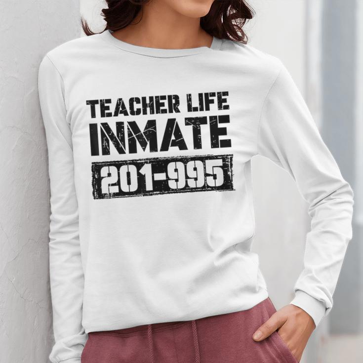 Teacher Life Jail Inmate Prisoner Halloween Costume Women Long Sleeve T-Shirt, funny design