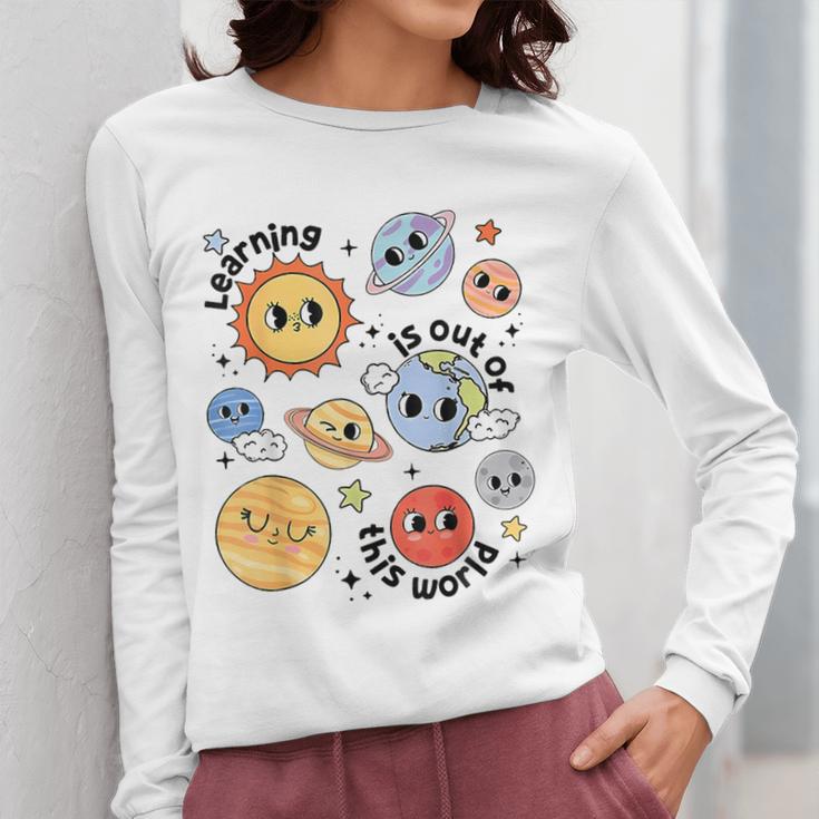 Teacher Space Science Learning Is Out Of World Solar System Women Long Sleeve T-Shirt, Science Teacher Gifts, funny design Teacher Space Science Learning Is Out Of World Solar System Women Long Sleeve T-Shirt, Science Teacher Gifts, funny design