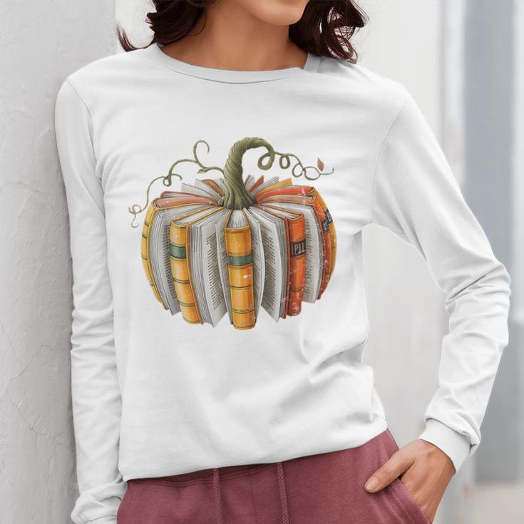 Teachers Students Fall Book Pumpkin Fall Librarians Bookworm Women Long Sleeve T-Shirt, funny design Teachers Students Fall Book Pumpkin Fall Librarians Bookworm Women Long Sleeve T-Shirt, funny design