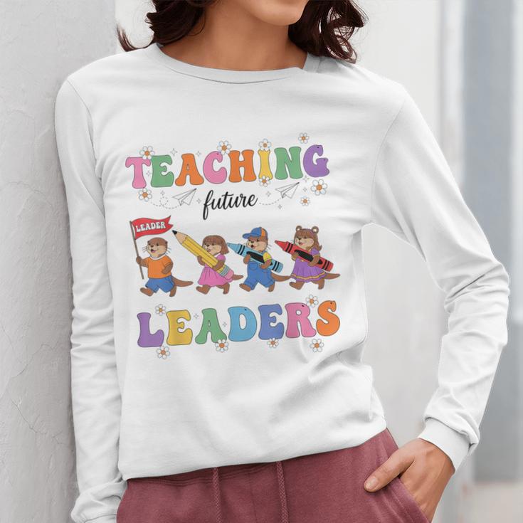 Teaching Future Leaders Otter Back To School Teacher Women Long Sleeve T-Shirt, Future Teacher Gifts, funny design Teaching Future Leaders Otter Back To School Teacher Women Long Sleeve T-Shirt, Future Teacher Gifts, funny design