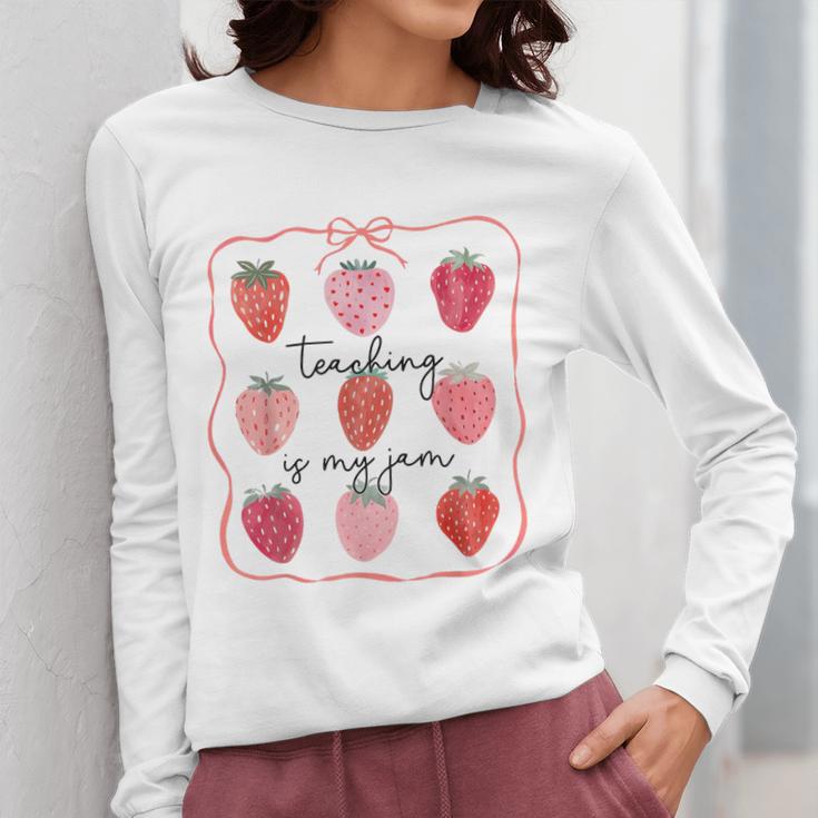 Teaching Is My Jam Teacher Team Crew Cute Strawberry Girls Women Long Sleeve T-Shirt, funny design Teaching Is My Jam Teacher Team Crew Cute Strawberry Girls Women Long Sleeve T-Shirt, funny design
