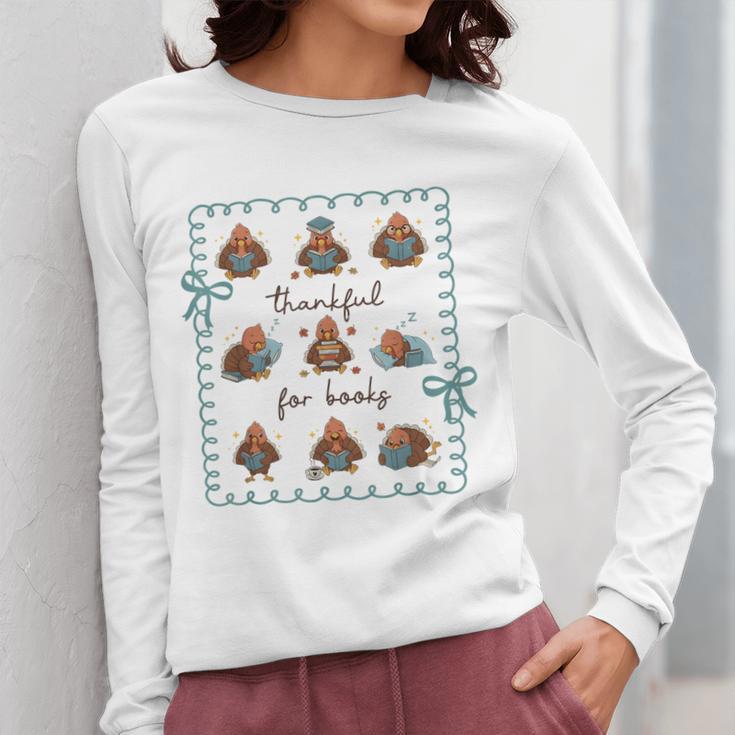 Thankful For Books Turkey Reading Book Lovers Fall Teacher Women Long Sleeve T-Shirt, funny design Thankful For Books Turkey Reading Book Lovers Fall Teacher Women Long Sleeve T-Shirt, funny design