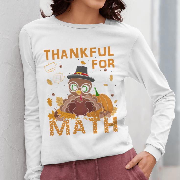 Thankful Math Turkey Teacher Happy Thanksgiving Women Long Sleeve T-Shirt, funny design