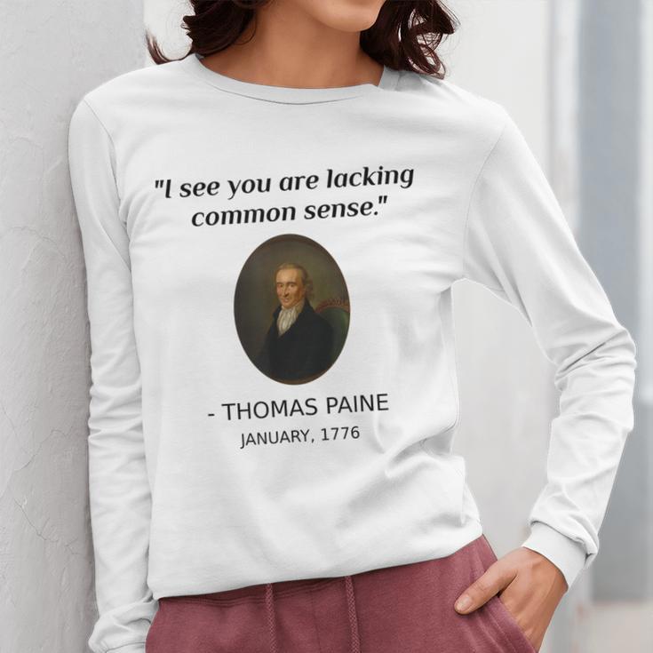 Thomas Paine Common Sense USA History Teacher Student Women Long Sleeve T-Shirt, History Teacher Gifts, funny design Thomas Paine Common Sense USA History Teacher Student Women Long Sleeve T-Shirt, History Teacher Gifts, funny design