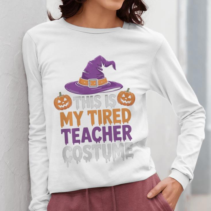This Is My Tired Teacher Costume Halloween Premium Tri-Blend Women Long Sleeve T-Shirt, funny design
